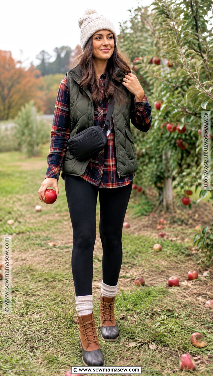 Maine Fall Flannel Shirt And Puffer Vest Outfit - 20 maine outfits fall