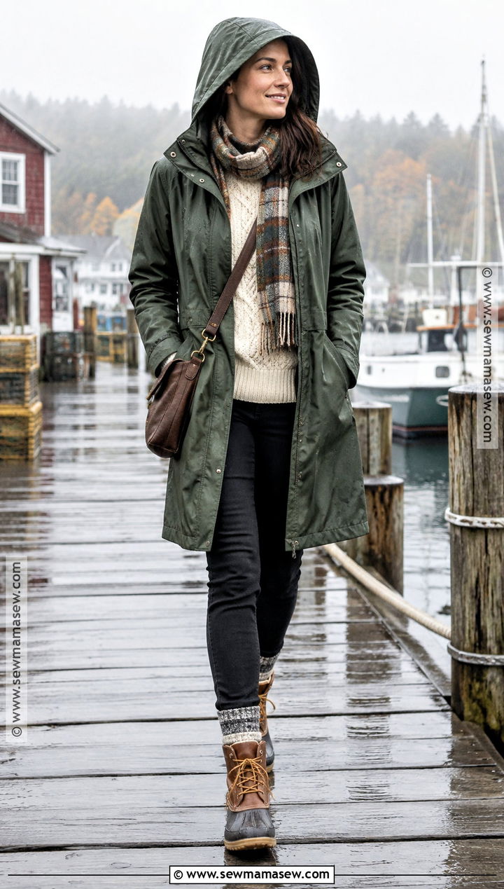 Maine Fall Raincoat And Waterproof Boots Outfit - 20 maine outfits fall