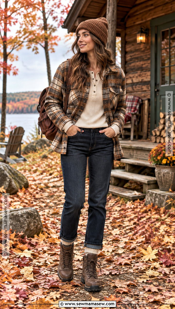 Maine Fall Shacket And Thermal Jeans Outfit - 20 maine outfits fall