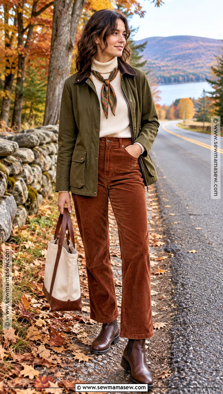 Maine Fall Waxed Jacket And Corduroy Pants Outfit - 20 maine outfits fall
