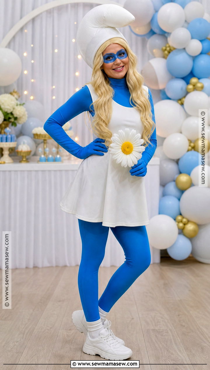 Makeup Free Smurfette Costume With Blue Mask - 35 smurfette costume ideas
