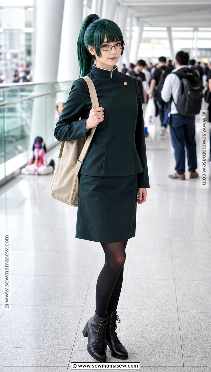 Maki Zenin Cosplay With Green Uniform - 35 Easy Cosplay Ideas Women Anime