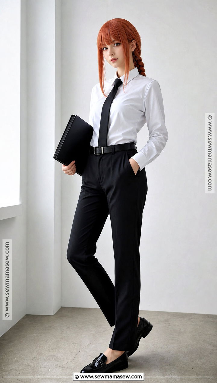 Makima Cosplay With White Shirt And Tie - 30 cosplay outfits for females