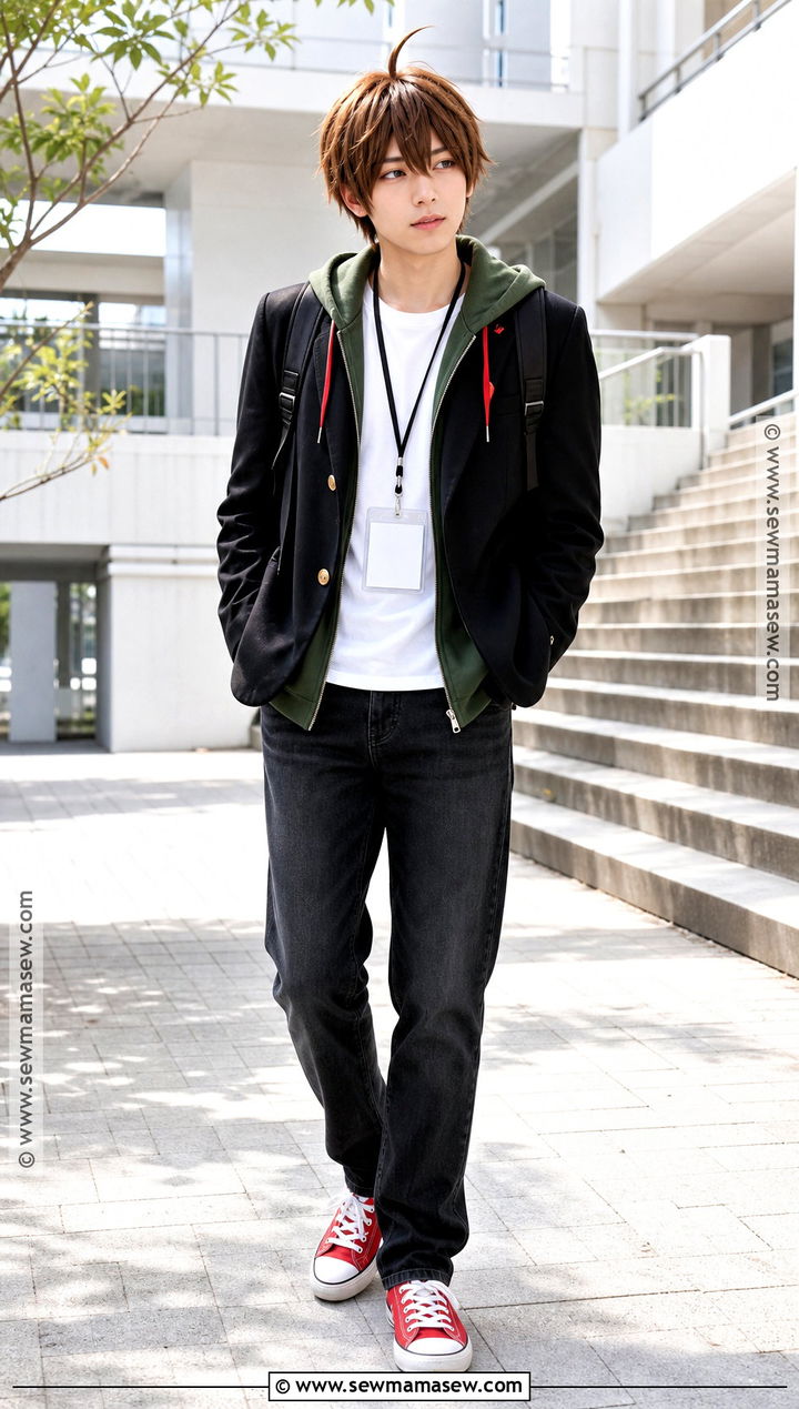 Makoto Naegi Cosplay With Green Hoodie - 35 danganronpa cosplay ideas
