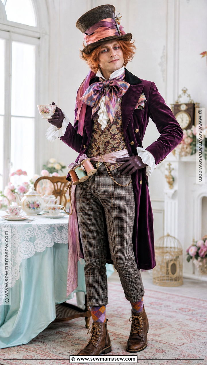 Male Mad Hatter Costume With Velvet Tailcoat - 50 mad hatter costume ideas