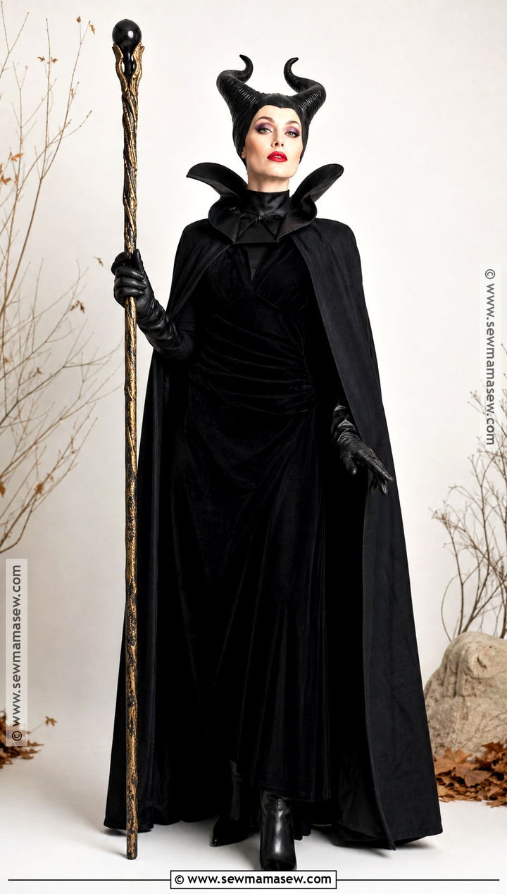 Maleficent Costume With Black Horn Headpiece - 50 halloween costumes for women