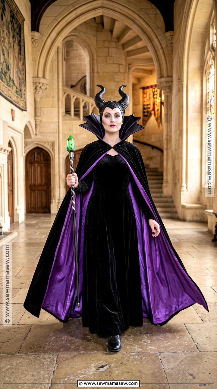 Maleficent Costume With Black Horned Headpiece - 30 Disney Characters Dress Up Ideas