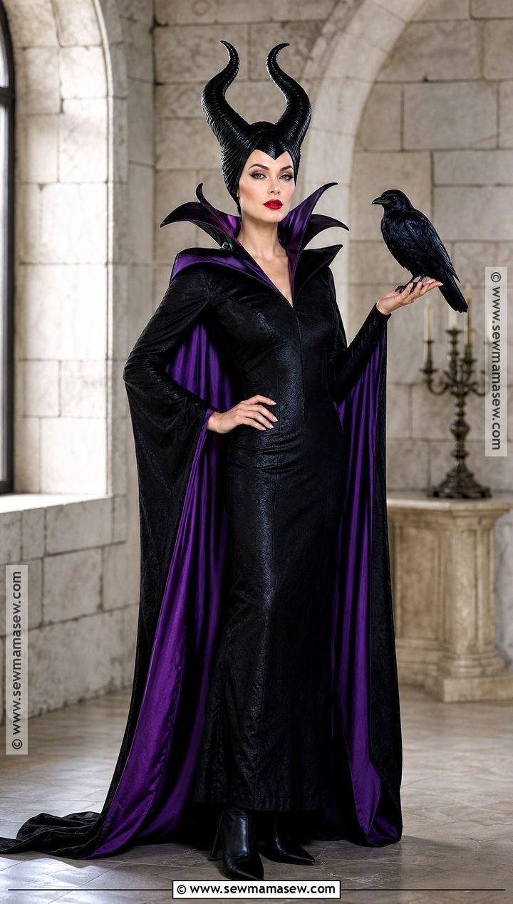 Maleficent Costume With Horned Cape - 30 Villain Costume Ideas