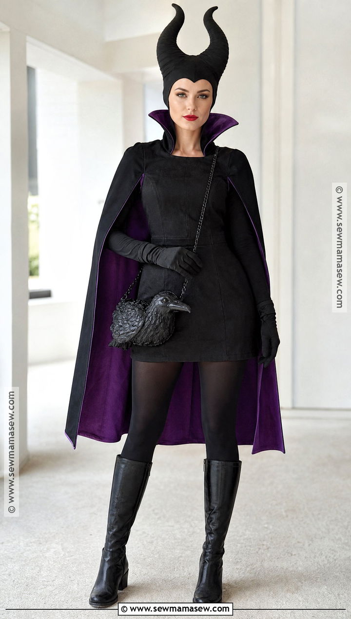 Maleficent Costume With Mini Dress And Tights - 50 maleficent costume ideas
