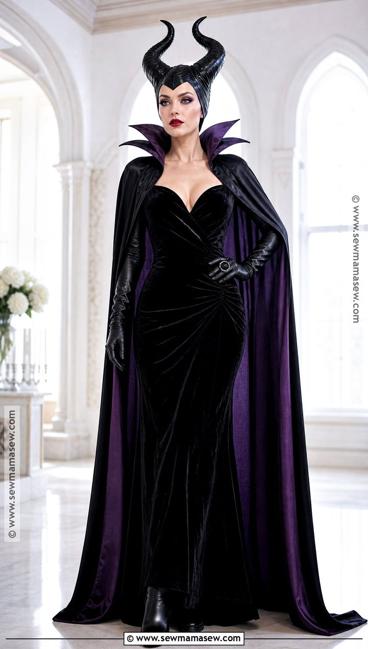 Maleficent Queen Costume With Velvet Dress - 50 maleficent costume ideas