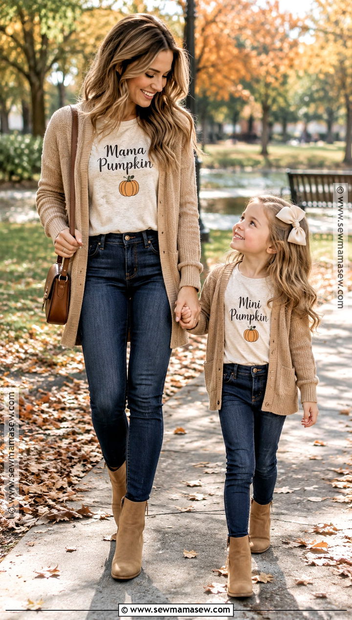 Mama and Mini Pumpkin Fall Shirts - 15 fall mommy and me shirts