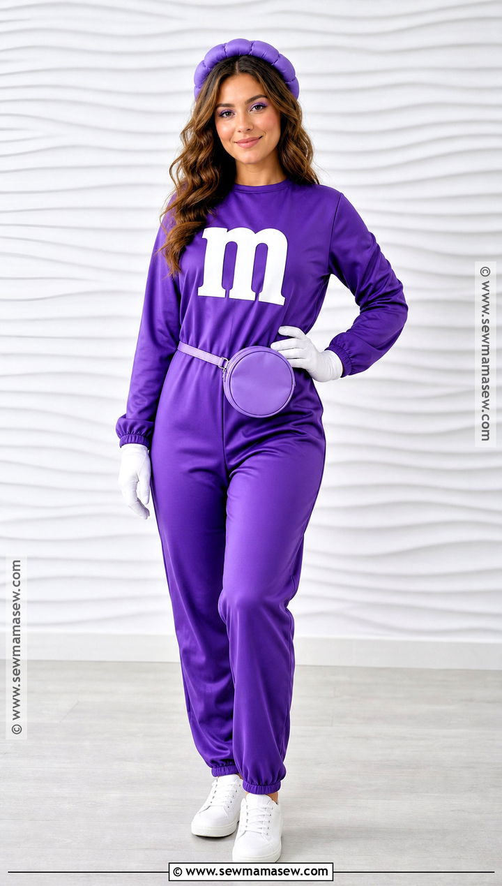 MandM Costume With A Colorful Jumpsuit - 40 m&m costume ideas