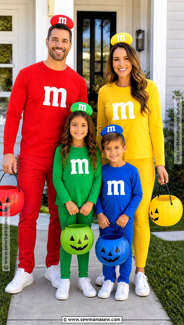 MandM Family Costume For Four - 40 m&m costume ideas