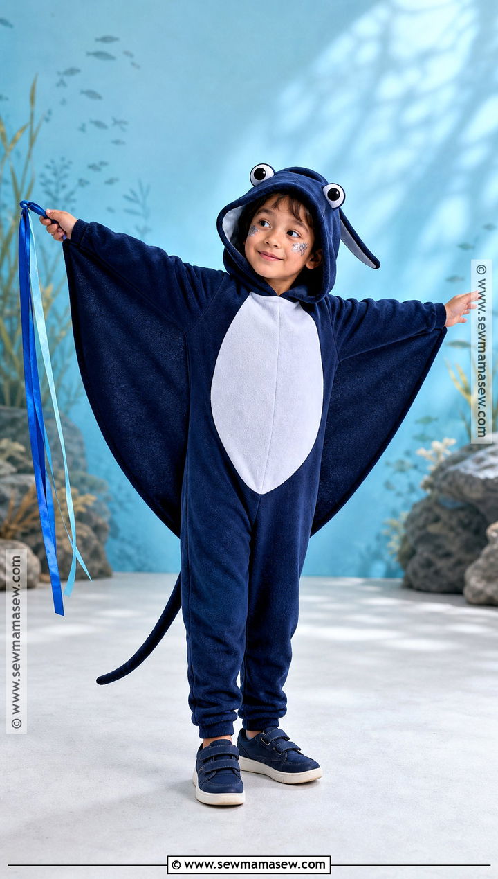 Manta Ray Fish Costume With Wide Fins - 30 fish costume ideas for kids