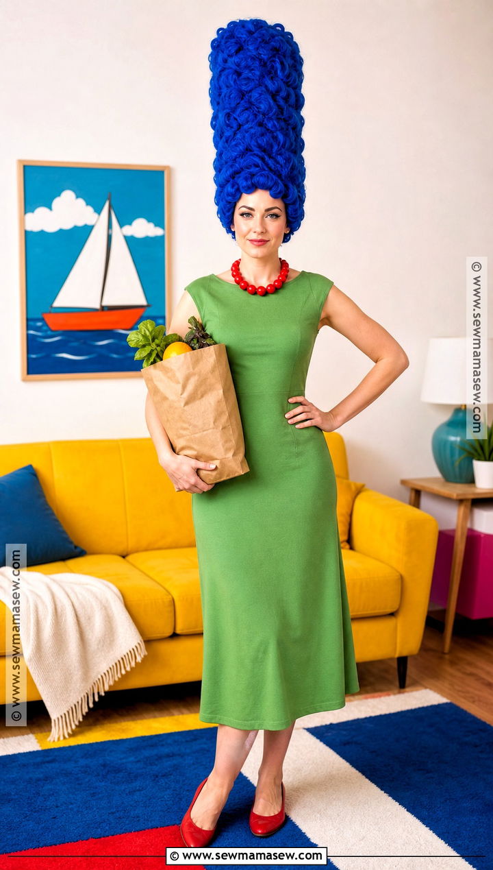Marge Simpson Costume With Tall Blue Hair - 30 halloween costumes blue hair