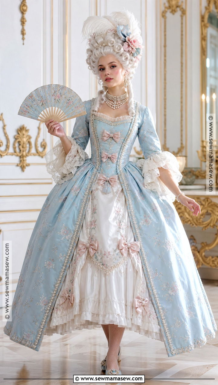 Marie Antoinette Costume With Blue Gown - 30 historical figures costumes