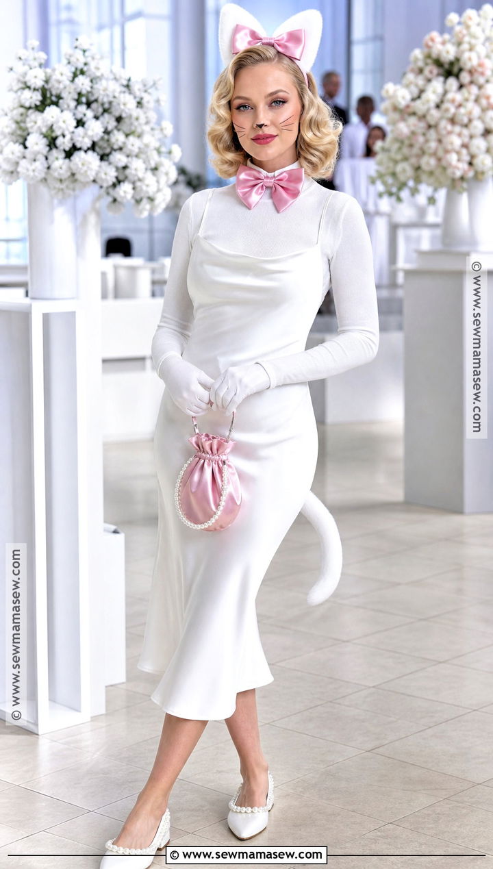 Marie Cat Costume With Satin Slip Dress - 30 marie cat costume ideas