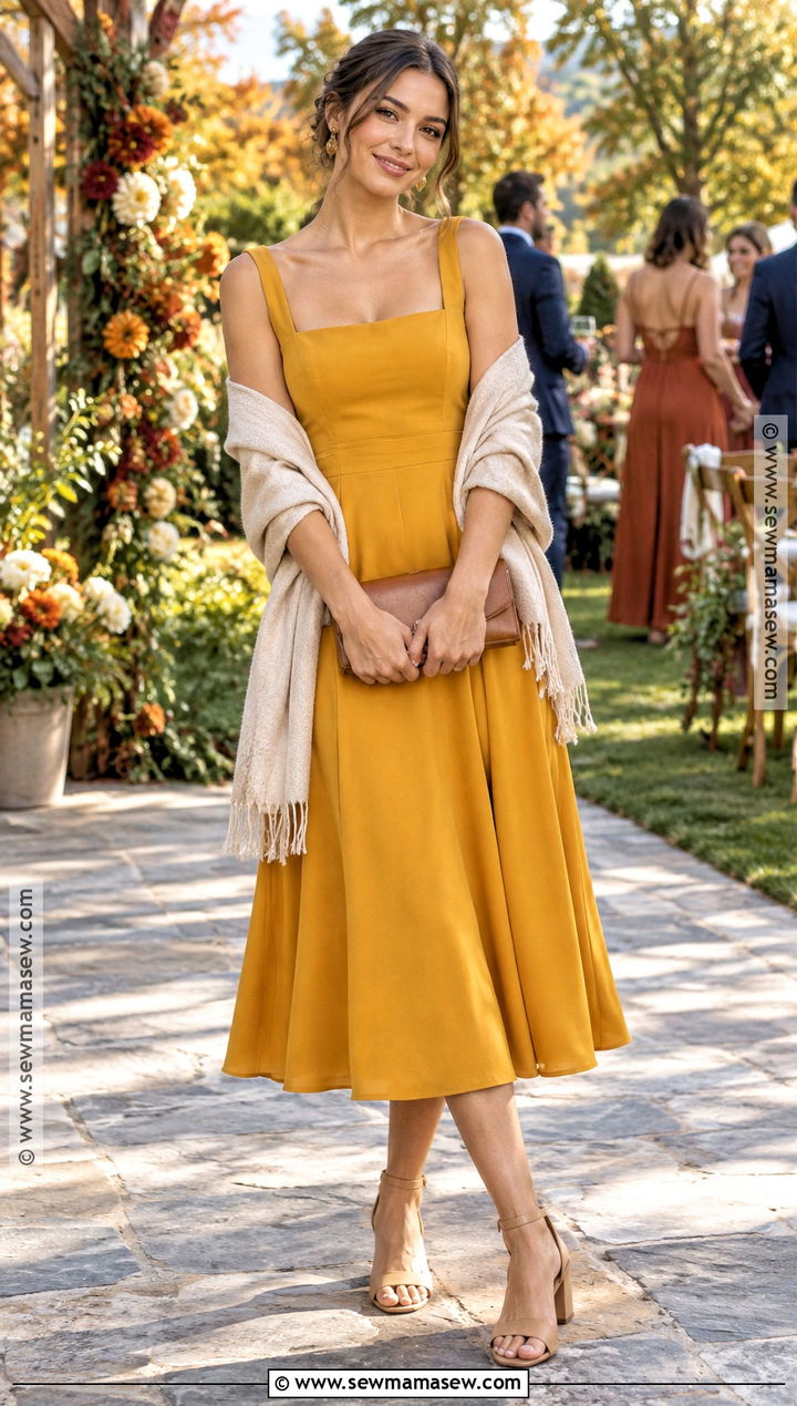 Marigold Midi Bridesmaid Dress - 20 fall bridesmaids dresses