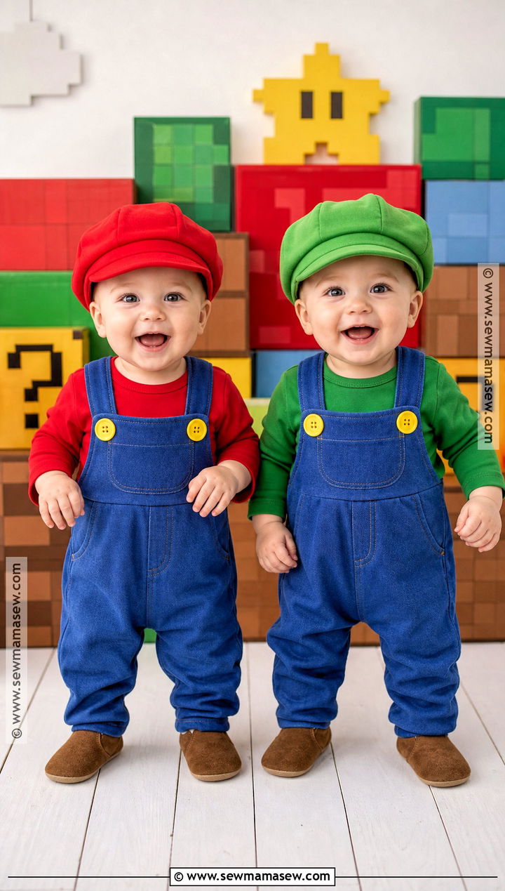 Mario And Luigi Twin Baby Costume - 30 twin halloween costumes for babies