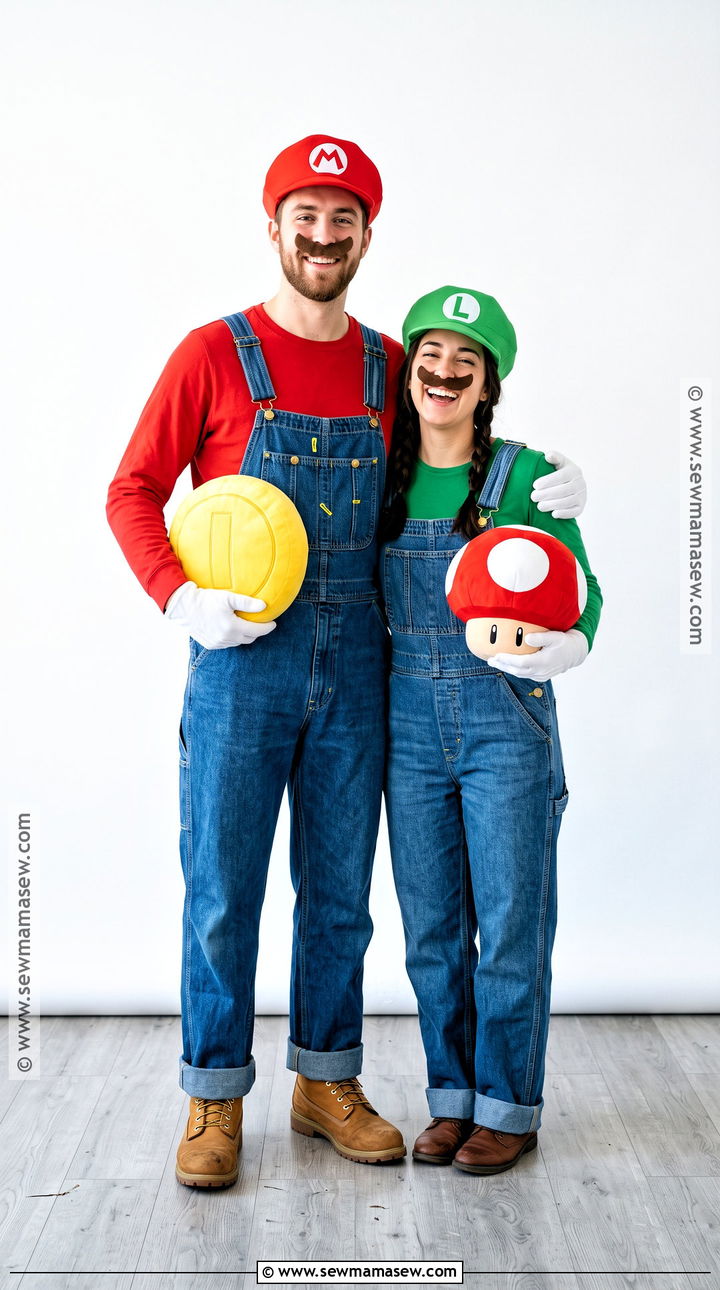 Mario And Luigi Video Game Couple Costume - 30 90S Costume Ideas for Couples