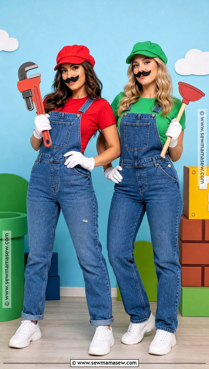 Mario And Luigi Womens Duo Costume - 30 halloween costumes duo for women