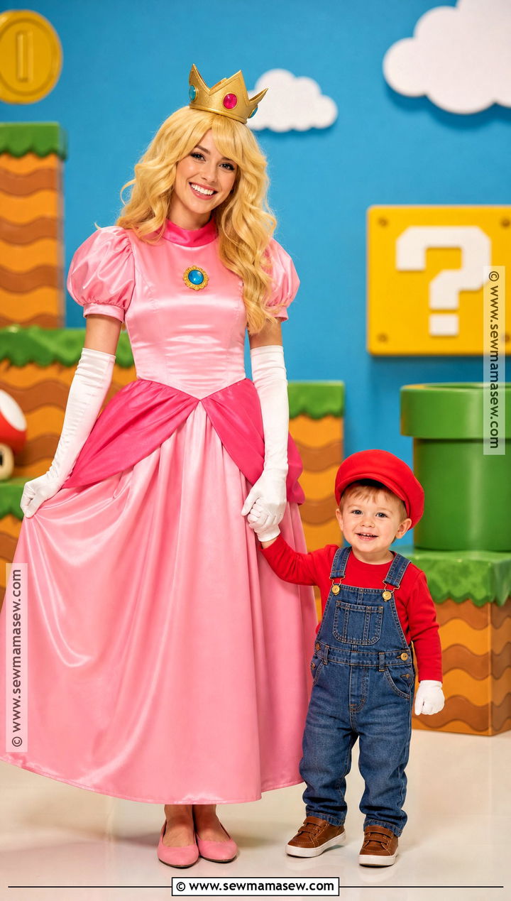 Mario And Princess Peach Costume - 30 Mom And Toddler Halloween Costumes