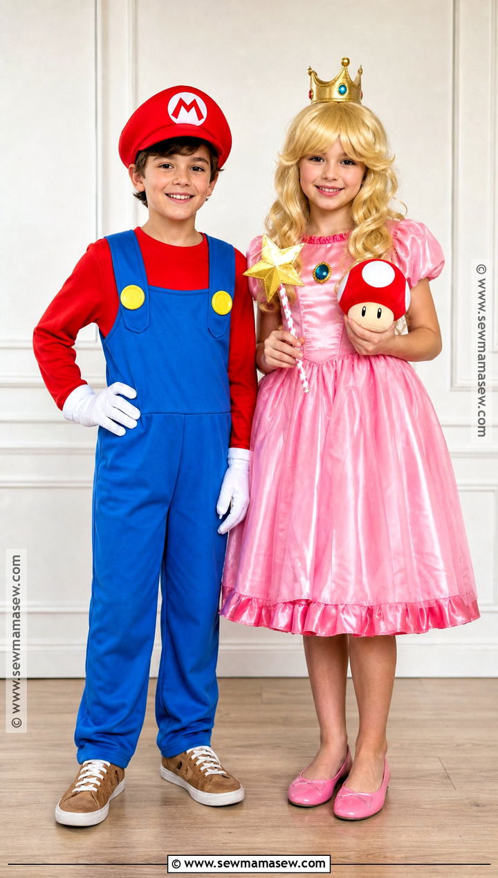 Mario And Princess Peach Costume - 35 boy and girl halloween costumes