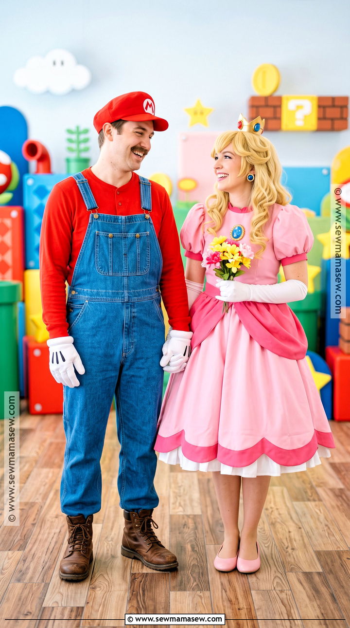 Mario And Princess Peach Costume - 45 cute couple halloween costumes