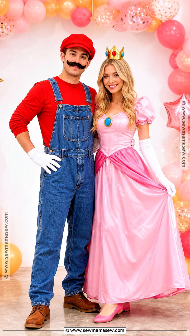 Mario And Princess Peach Couple Costume - 35 cute couple costumes for halloween