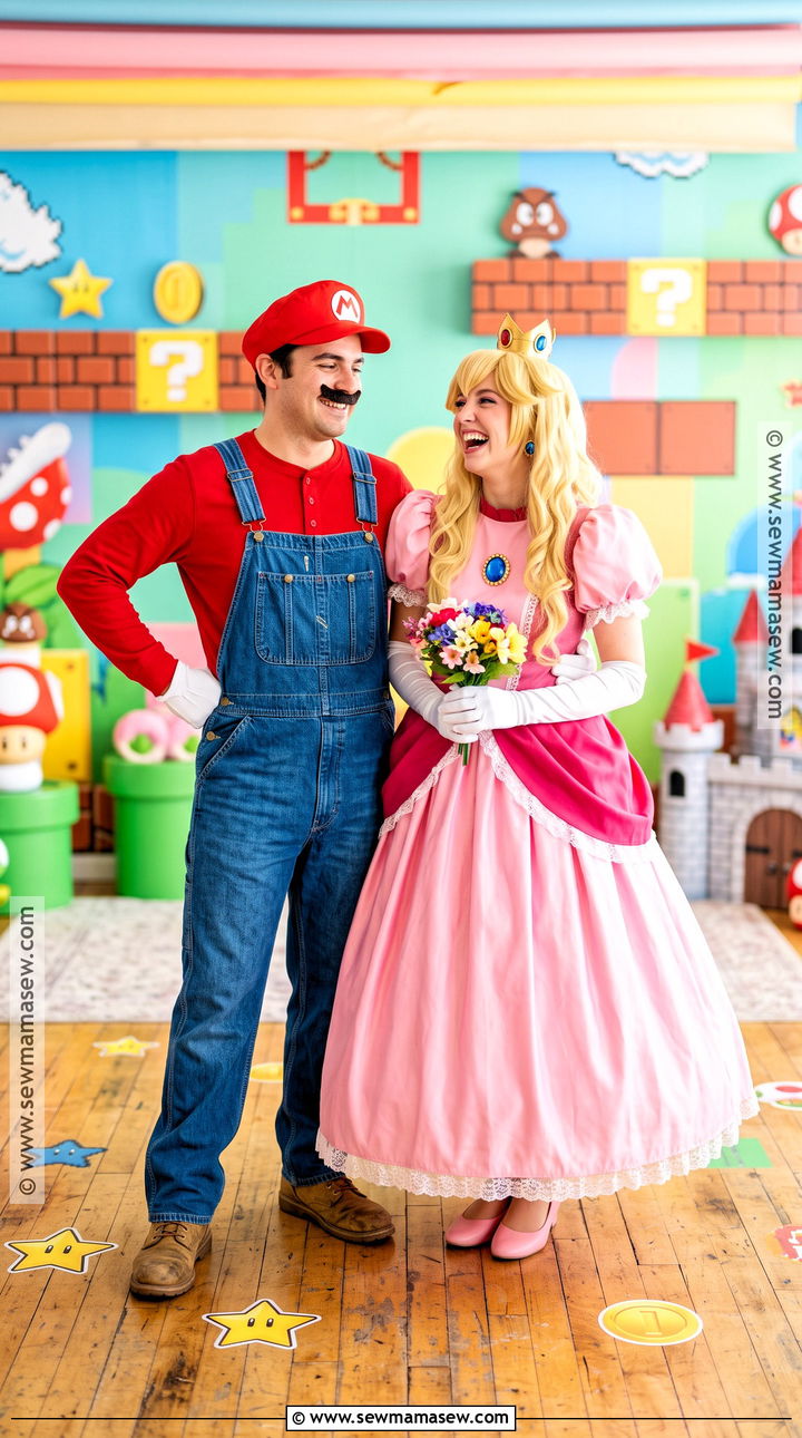 Mario And Princess Peach Couple Costume - 50 couple halloween costumes