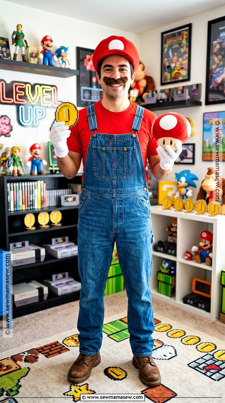 Mario Costume - 30 childhood characters costume ideas