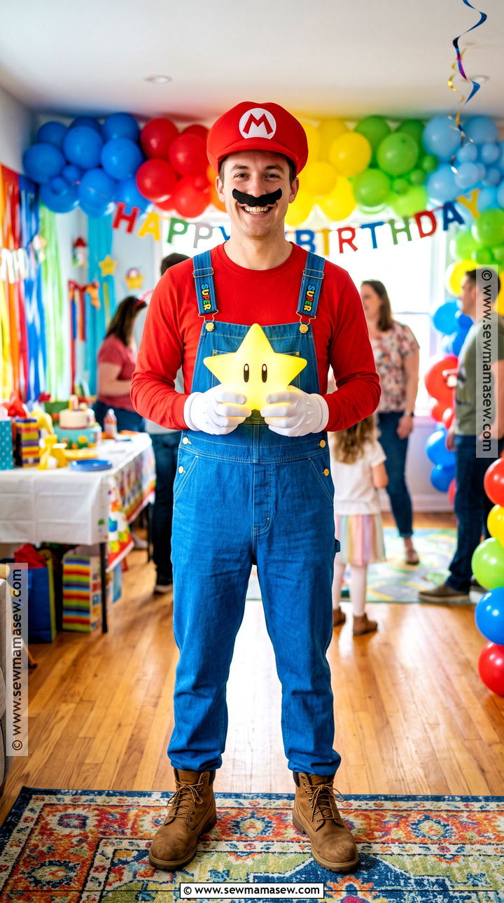 Mario Costume With Blue Overalls - 40 costume party ideas