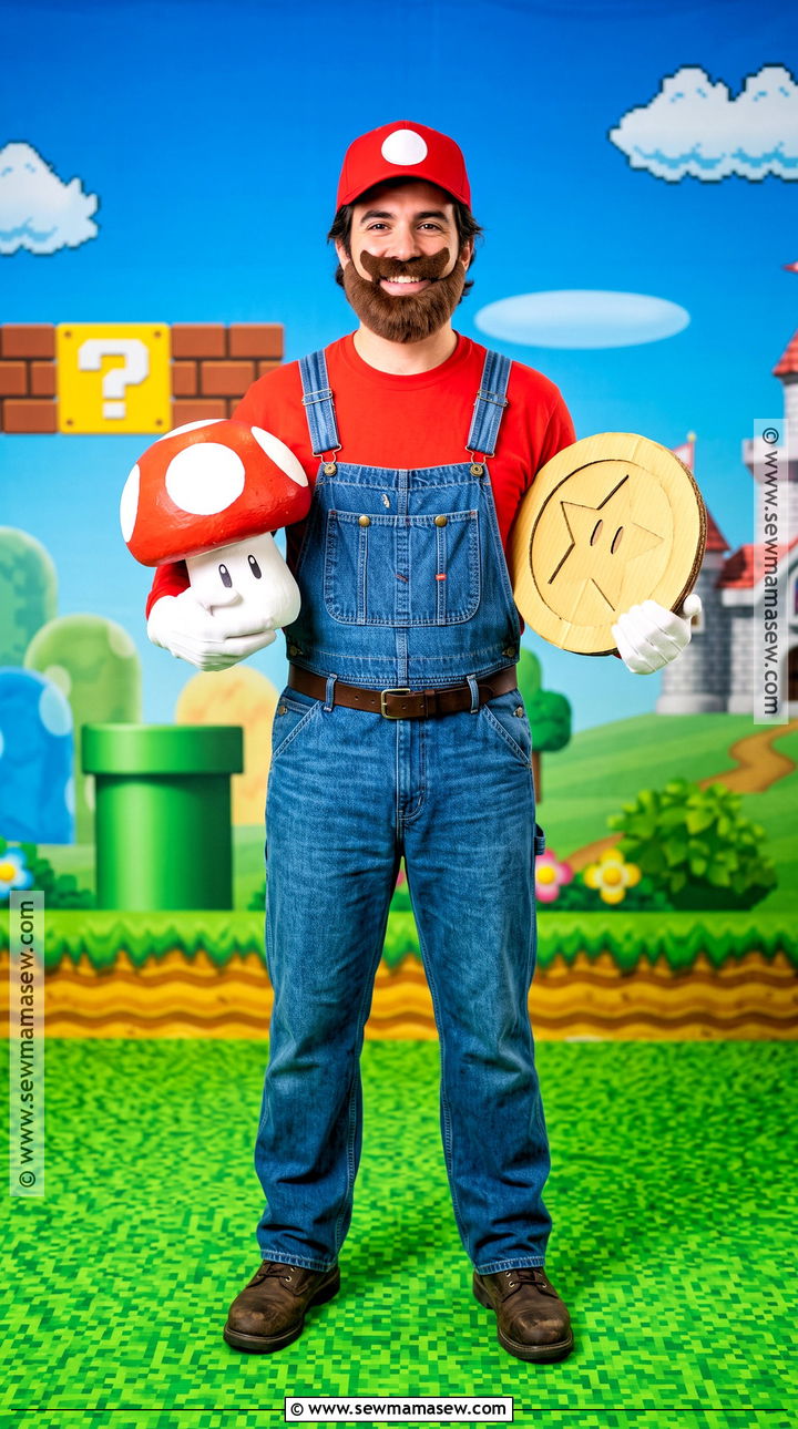 Mario Costume With Red Cap - 45 mens halloween costumes