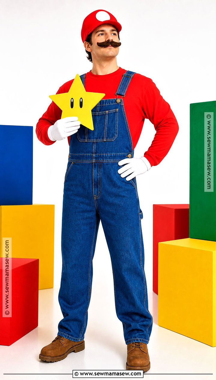 Mario Costume With Red Cap - 50 simple halloween costumes