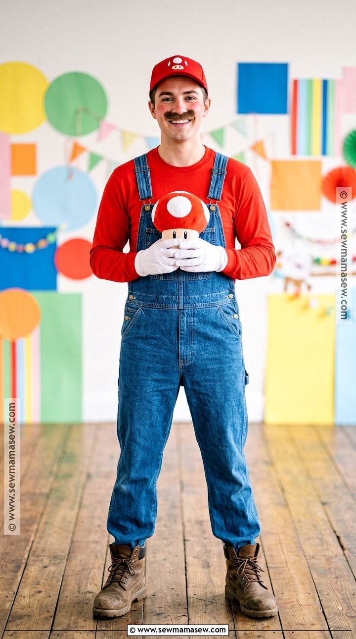Mario Costume With Red Cap And Overalls - 30 costumes for guys