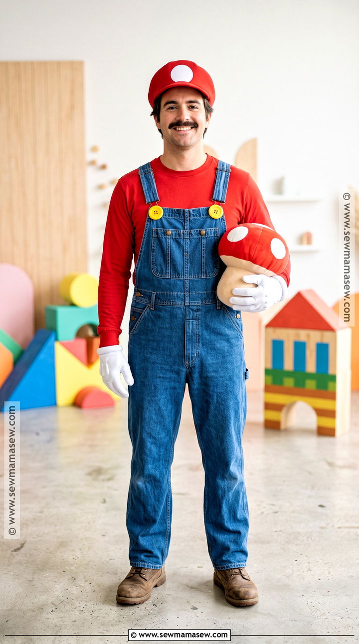 Mario Costume With Red Hat And Overalls - 30 Video Game Halloween Costumes