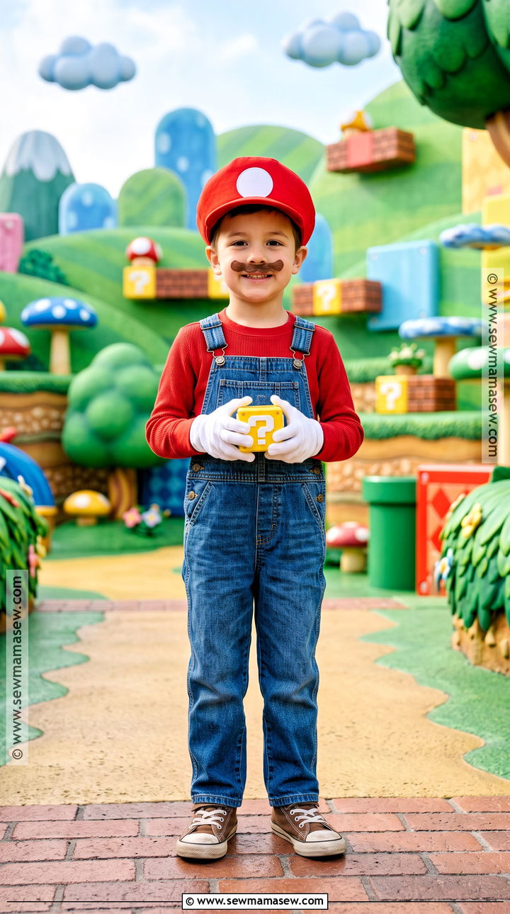 Mario Costume With Red Hat And Overalls - 40 boys halloween costumes