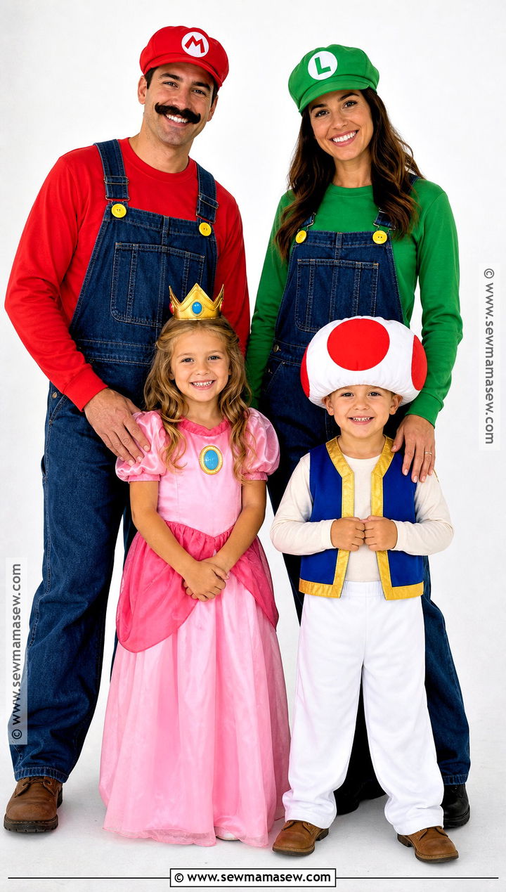 Mario Family Costume - 35 family of four halloween costumes