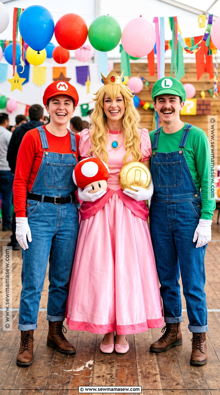 Mario Luigi And Peach Trio Costume - 40 3 people halloween costumes