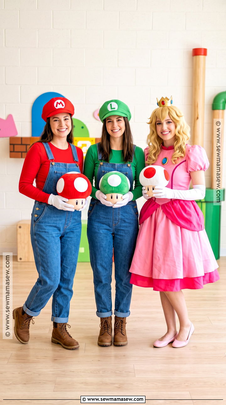 Mario Luigi And Peach Trio Costume - 30 3 person halloween costume ideas