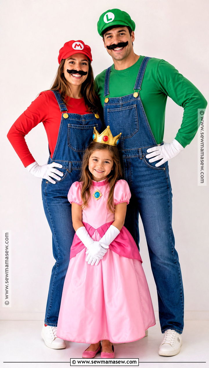Mario Luigi And Princess Costume - 30 3 Family Halloween Costumes