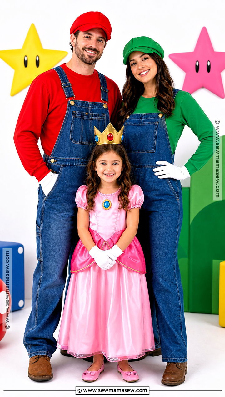 Mario Luigi And Princess Peach Costume - 30 cute family halloween costumes for 3