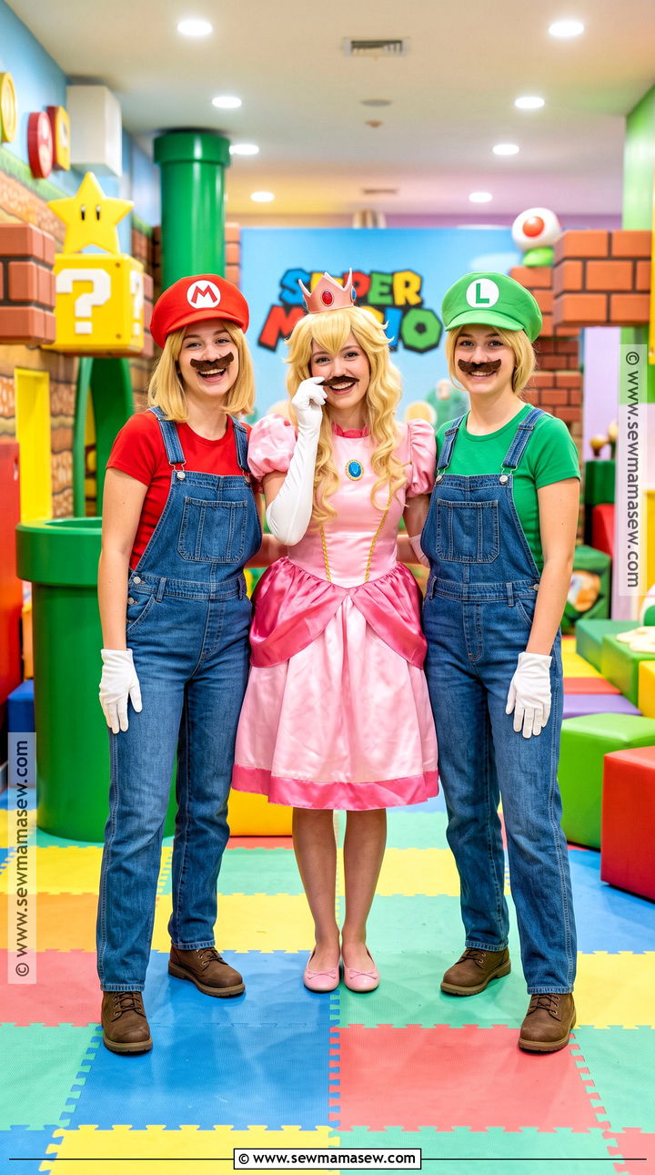 Mario Luigi And Princess Peach Trio Costume - 45 iconic trio halloween costumes