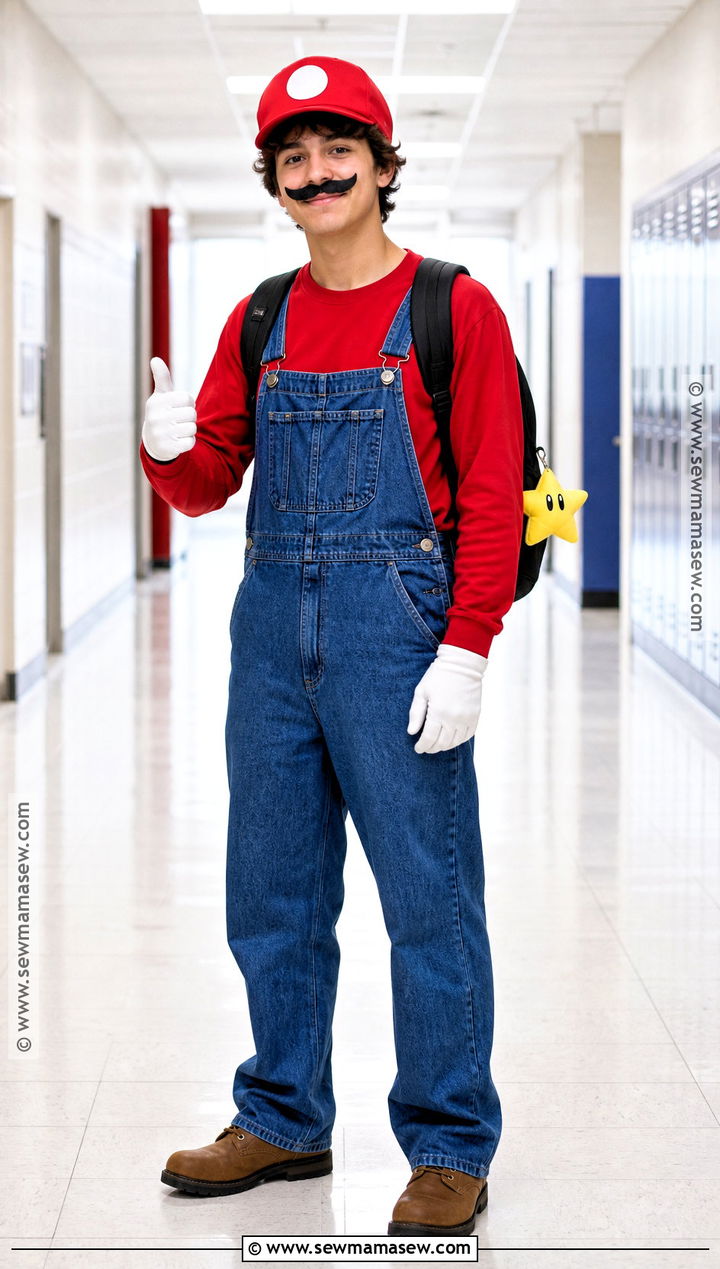 Mario Red Overalls Costume - 30 high school halloween costumes