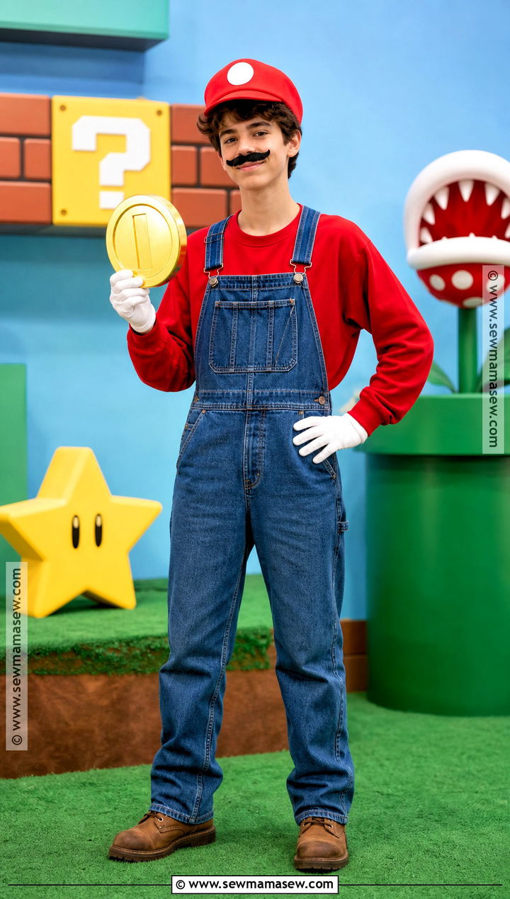 Mario Red Overalls Costume - 30 Good Halloween Costumes for Teenagers