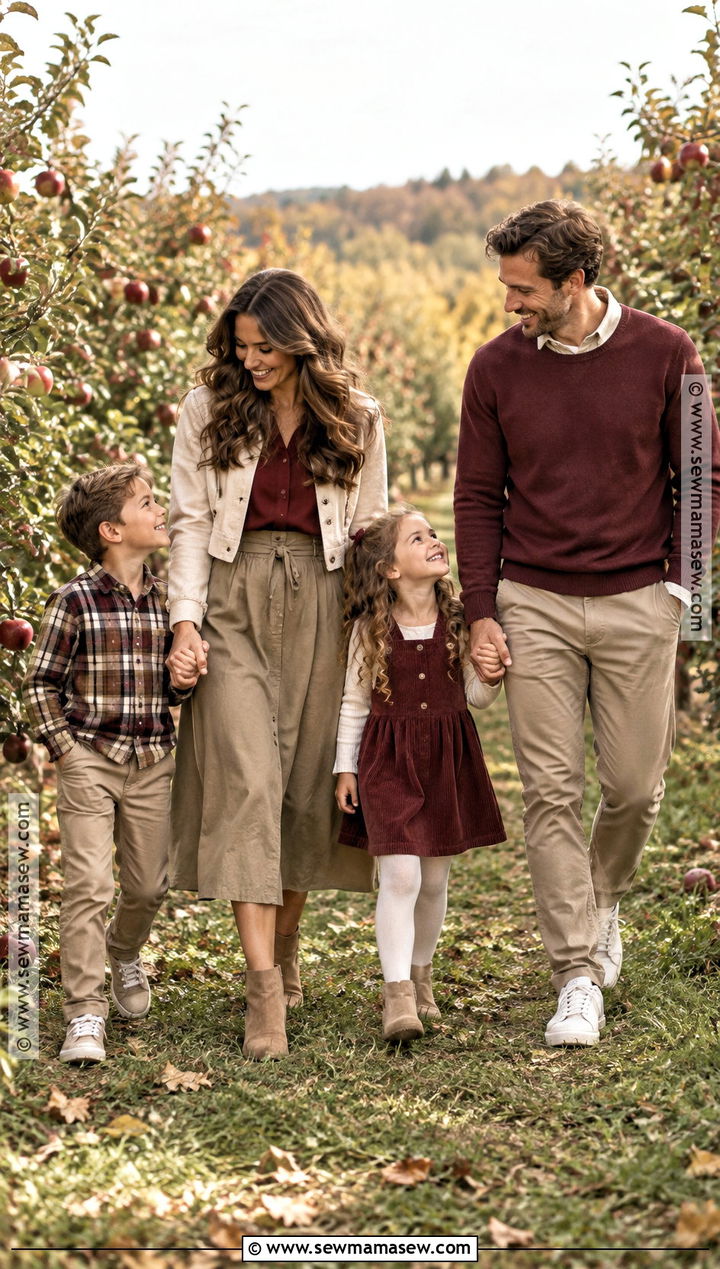 Maroon And Khaki Fall Family Picture Outfits - 15 fall family pictures outfits 4 people