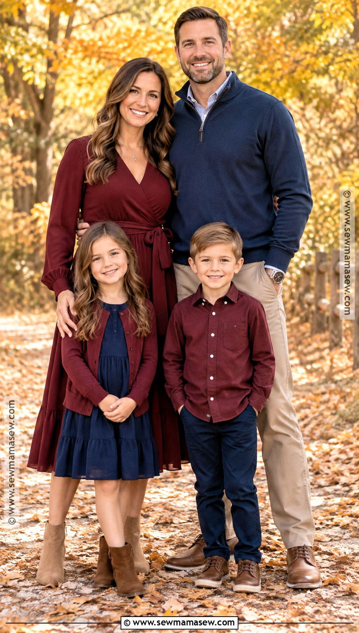 Maroon And Navy Family Picture Outfit - 15 fall family pictures outfits maroon