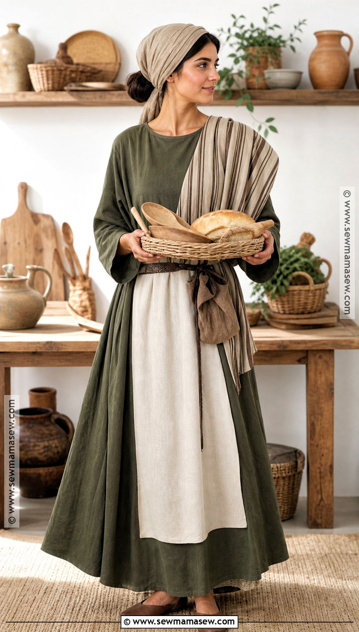 Martha Costume With Serving Basket - 30 Biblical Costumes for Women
