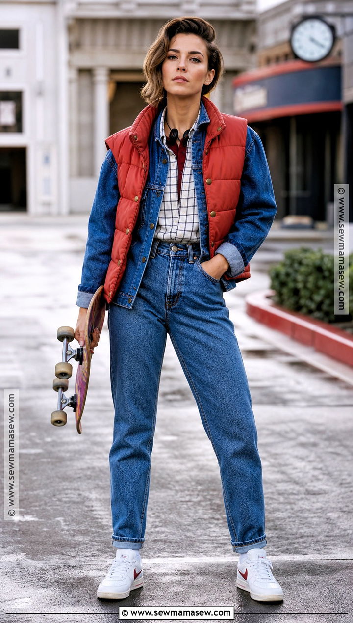 Marty McFly Costume With Red Vest - 30 Masc Halloween Costumes for Women