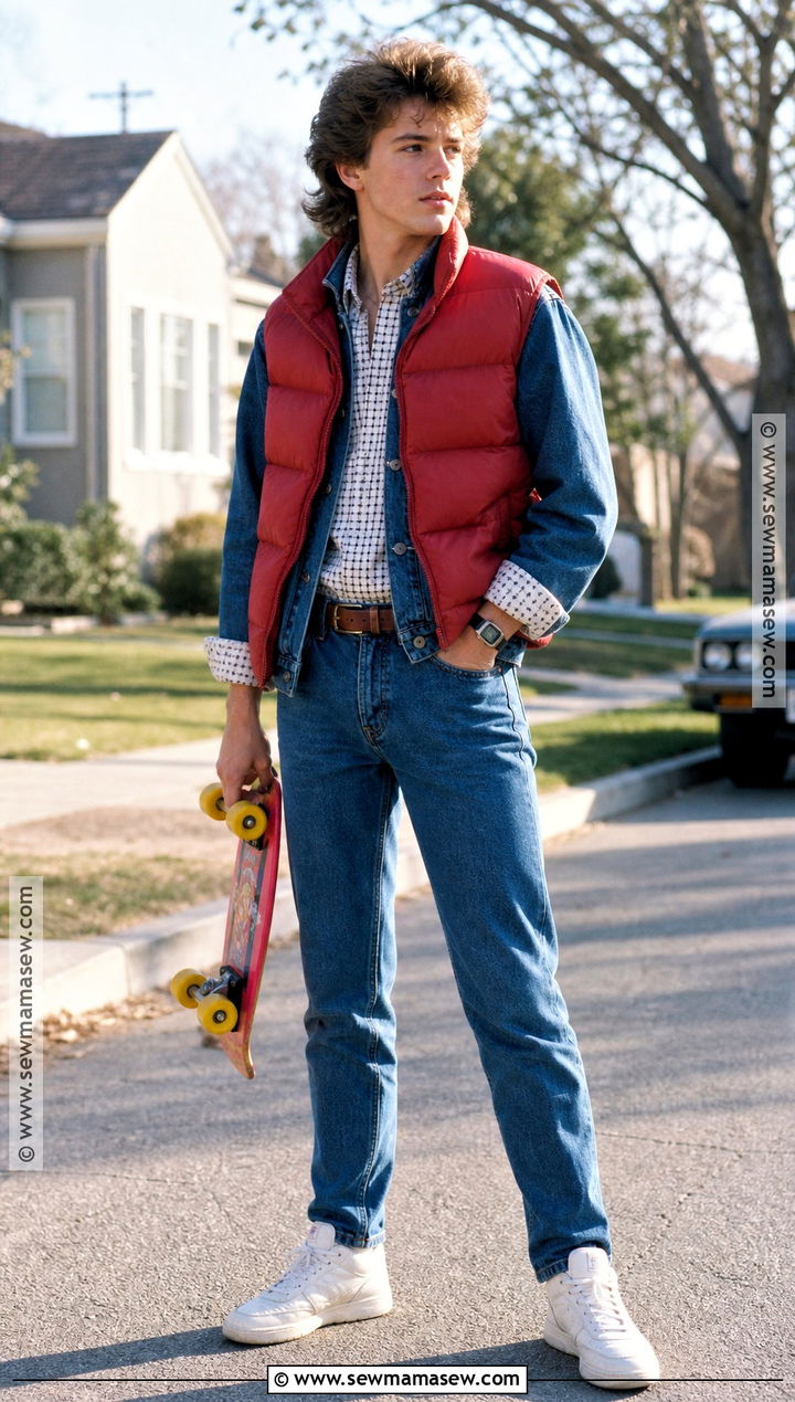 Marty McFly Costume With Red Vest - 40 halloween costumes for men